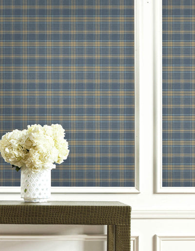 product image for Tartan Wallpaper in Blue & Brown 38