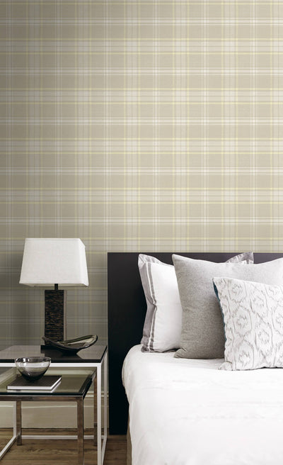 product image for Tartan Wallpaper in Cream & Off-White 4