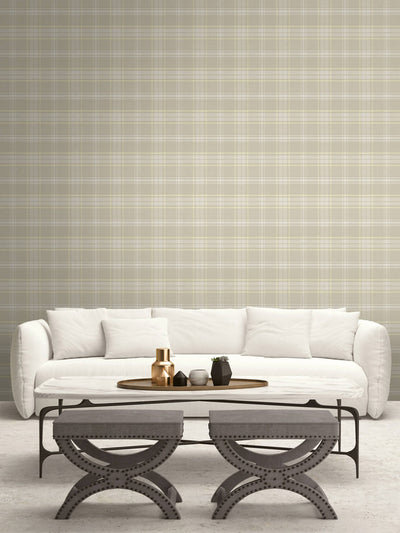 product image for Tartan Wallpaper in Cream & Off-White 37