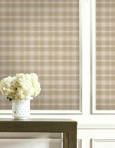 product image for Tartan Wallpaper in Beige & Off-White 60