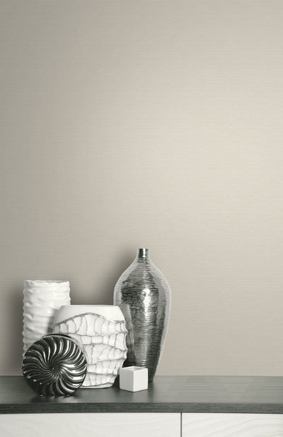 product image for Faux Grasscloth Wallpaper in Light Beige 88