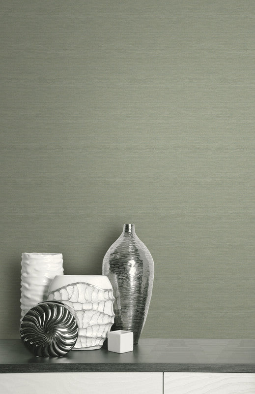 media image for Faux Grasscloth Wallpaper in Green 240