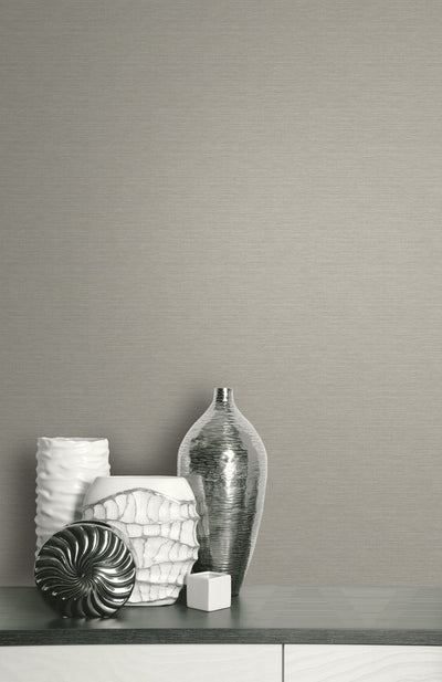 product image for Faux Grasscloth Wallpaper in Dark Grey 44