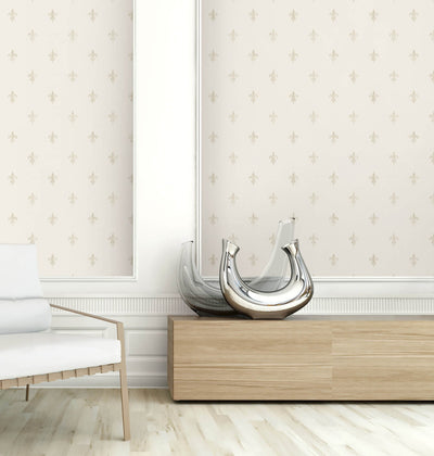 product image for French Lily Wallpaper in Light Beige 74