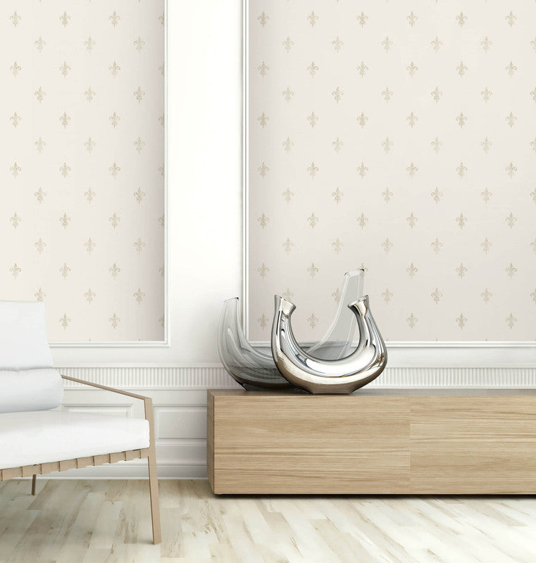 media image for French Lily Wallpaper in Light Beige 240