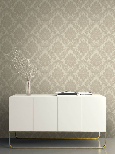 product image for Textile Damask Wallpaper in Cream 94