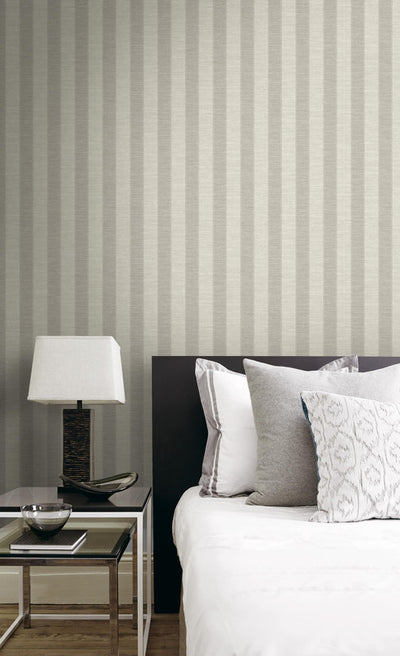 product image for Textile Stripe Wallpaper in Grey & Beige 41