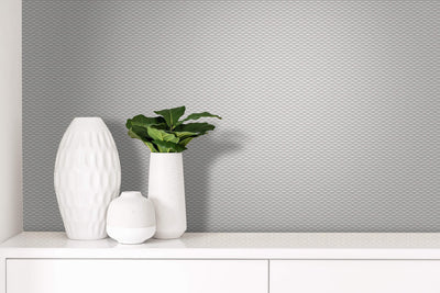 product image for 3D Geometric Wallpaper in Soft Grey  46