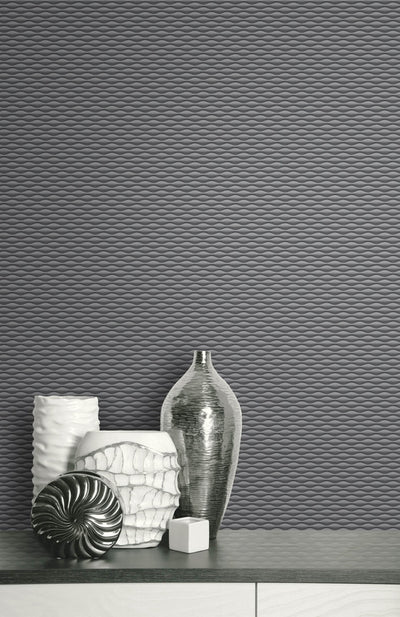 product image for 3D Geometric Wallpaper in Dark Grey 86