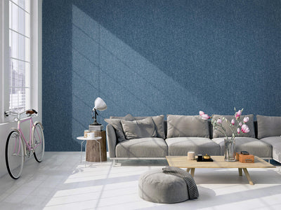 product image for Textile Plain Linen Wallpaper in Blue 95