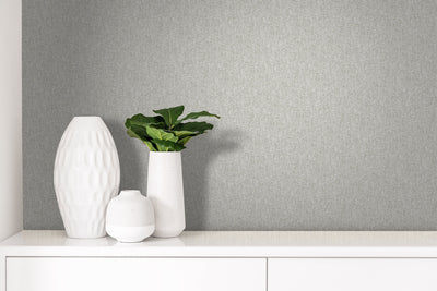 product image for Textile Plain Linen Wallpaper in Soft Grey  25