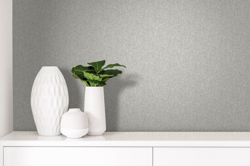 media image for Textile Plain Linen Wallpaper in Soft Grey  287