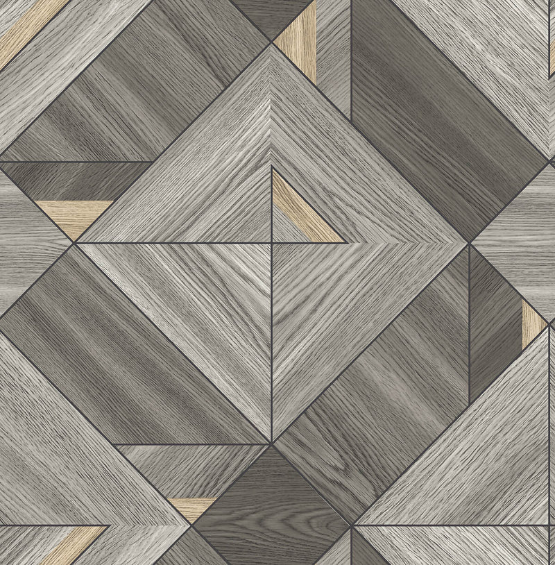 media image for Sample Wood Tiles Wallpaper in Grey & Black 274