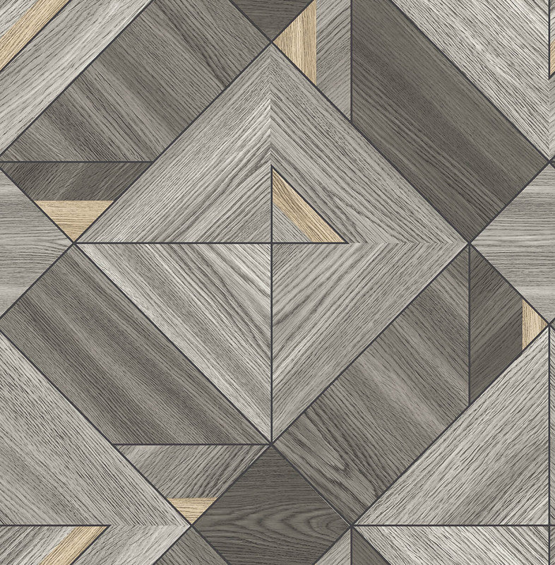 media image for Wood Tiles Wallpaper in Grey & Black 233