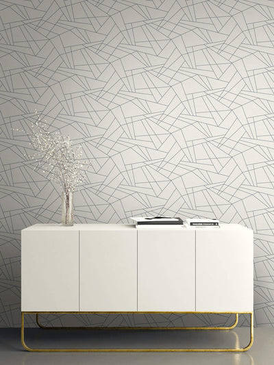 product image for Geometric Triangles Wallpaper in Off-White & Grey 73