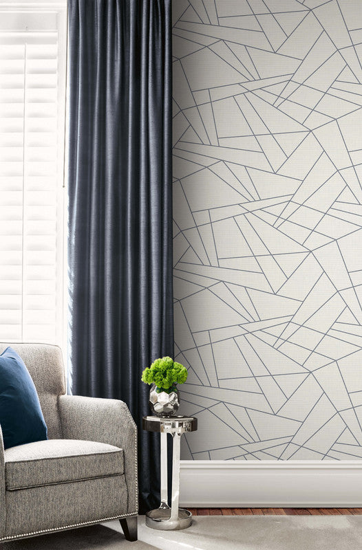 media image for Geometric Triangles Wallpaper in Off-White & Grey 244