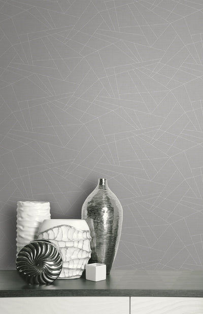 product image for Geometric Triangles Wallpaper in Grey 57