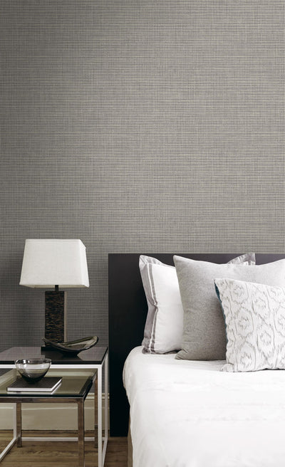 product image for Modern Fabric Wallpaper in Dark Grey 36