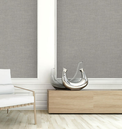 product image for Modern Fabric Wallpaper in Soft Grey  38