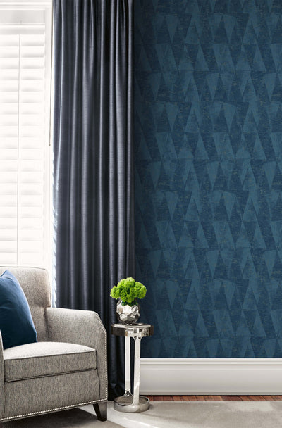 product image for Geo Triangles Wallpaper in Blue 22