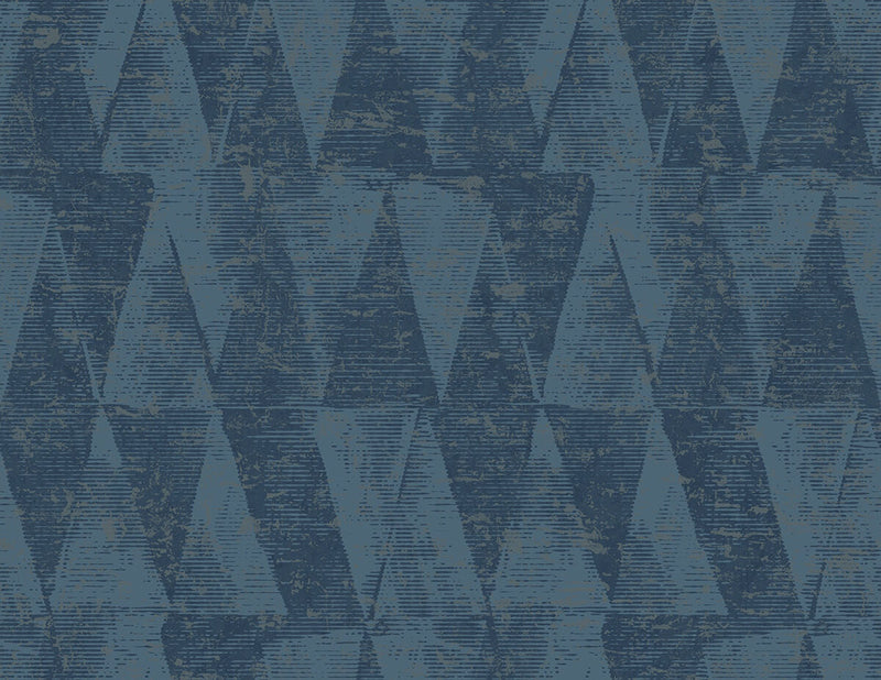 media image for Geo Triangles Wallpaper in Blue 21