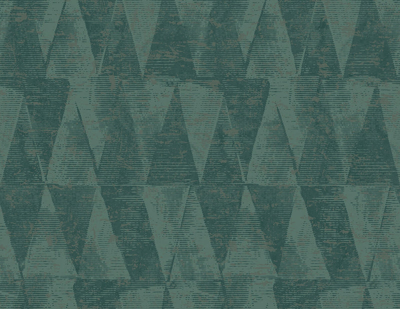 media image for Geo Triangles Wallpaper in Green  265