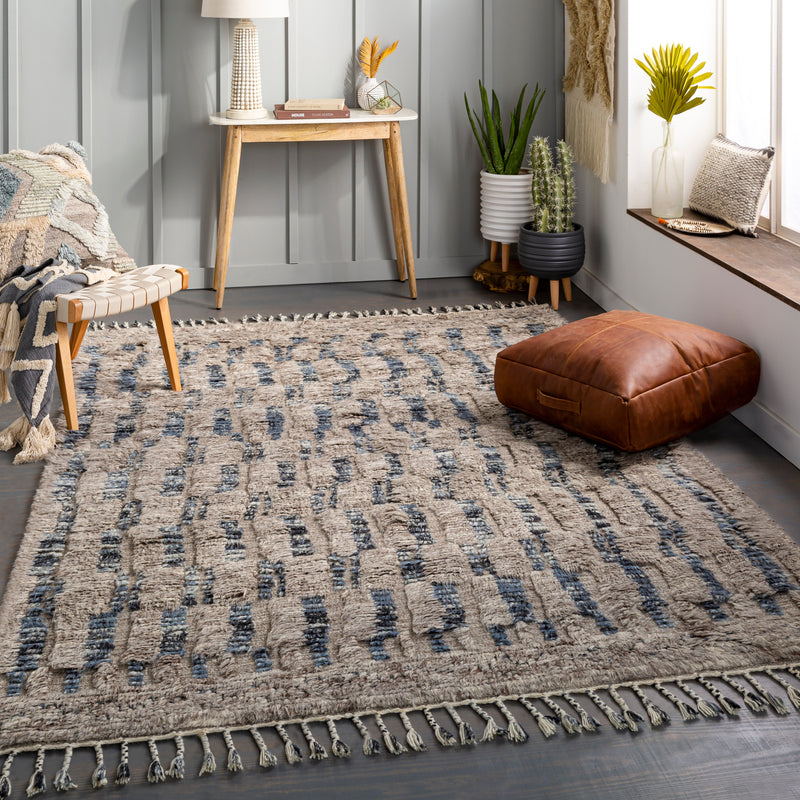 media image for Sahara SAH-2308 Hand Knotted Rug in Taupe & Navy 237