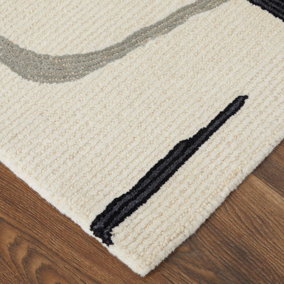 product image for ardon architectural mid century modern hand tufted ivory black rug by bd fine mgrr8905ivyblkh00 5 17
