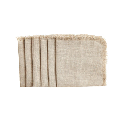 product image of natural cocktail solid linen napkins set of 6 design by sir madam 1 529