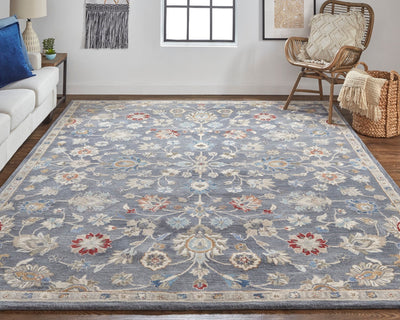 product image for Mattias Hand Tufted Ornamental Blue/Red/Ivory Rug 6 54