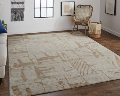 product image for sutton hand knotted tan rug by thom filicia x feizy t05t6003tan000j55 7 11