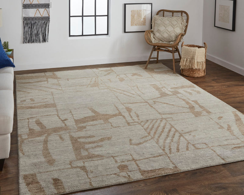 media image for sutton hand knotted tan rug by thom filicia x feizy t05t6003tan000j55 7 20