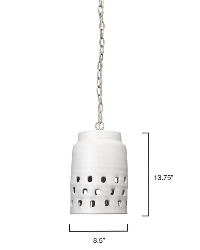 product image for long perforated pendant by bd lifestyle 5perf longwh 3 35