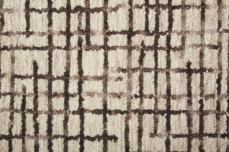 media image for Carrick Hand-Tufted Crosshatch Light Taupe/Brown Rug 2 275