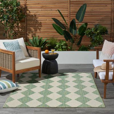 product image for Positano Indoor Outdoor Blue Green Geometric Rug By Nourison Nsn 099446938350 10 53