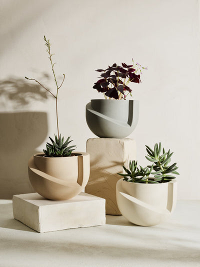 product image for vayu ceramic tabletop planter in snow design by light and ladder 9 73