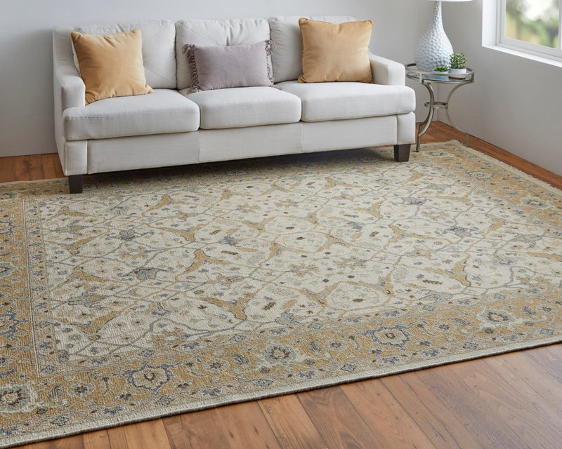 media image for Aleska Oriental Ivory/Gold Rug 9 240