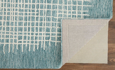 product image for Carrick Hand-Tufted Crosshatch Teal/Stillwater Blue Rug 5 5