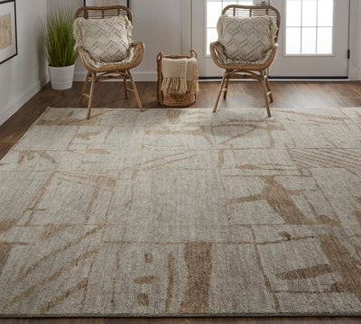 product image for sutton hand knotted tan rug by thom filicia x feizy t05t6003tan000j55 8 18