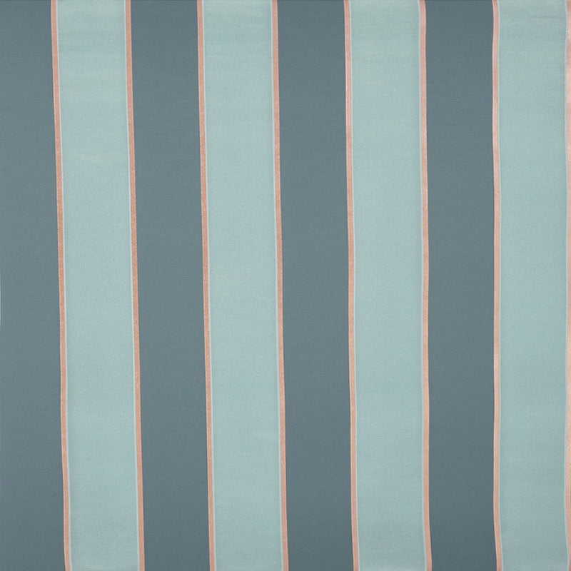 media image for Regency Stripe Duck Egg/Copper Flocked Wallpaper 281