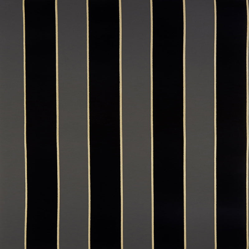 media image for Regency Stripe Charcoal/Gold Flocked Wallpaper 258