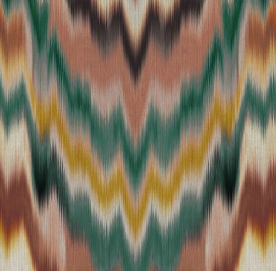 product image of Sample Irisa Terracotta/Teal Grasscloth Wallpaper 570