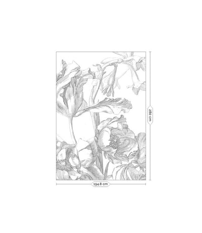 product image for Engraved Flowers No. 2 Wall Mural by KEK Amsterdam 35