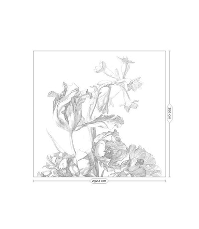 product image for Engraved Flowers No. 2 Wall Mural by KEK Amsterdam 94