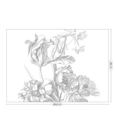 product image for Engraved Flowers No. 2 Wall Mural by KEK Amsterdam 88