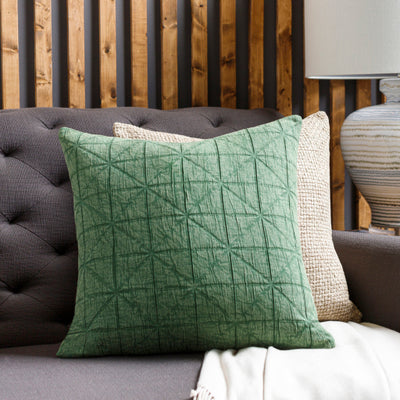 product image for Winona Cotton Dark Green Pillow Styleshot Image 3