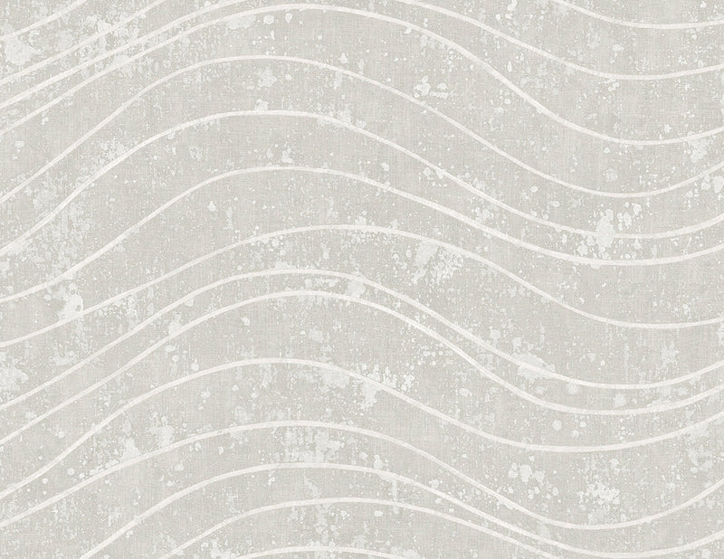 media image for Waves Effect Wallpaper in Light Grey  230