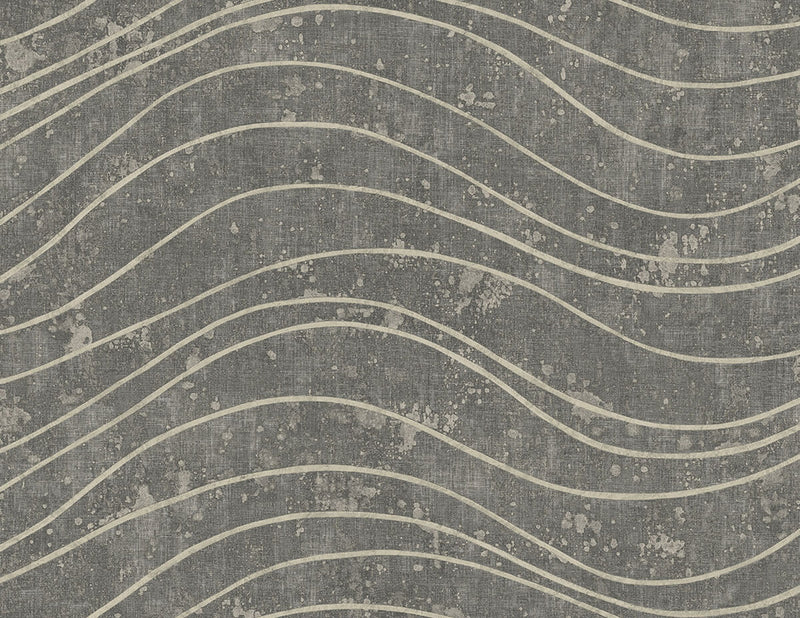 media image for Waves Effect Wallpaper in Grey & Beige 286
