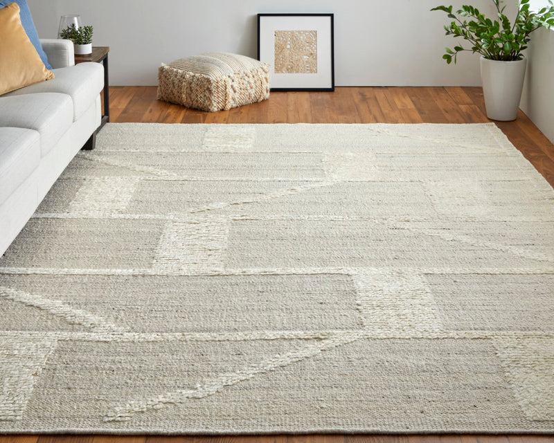 media image for saena linear contemporary hand woven beige ivory rug by bd fine ashr8908bgeivyp00 7 23