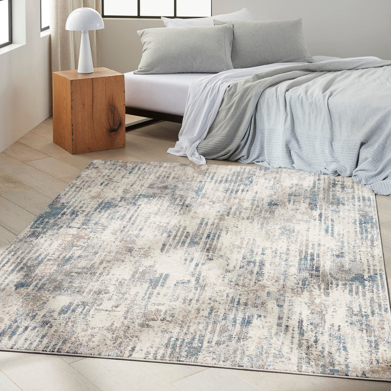 media image for ck022 infinity ivory grey blue rug by nourison 99446079213 redo 7 274